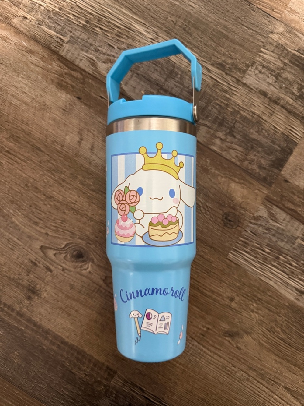 Cinnamoroll Blue Insulated Travel Tumbler with Handle